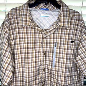 Columbia Omni Shade Sun Protection Short Sleeve Button Down Fishing Shirt XXL